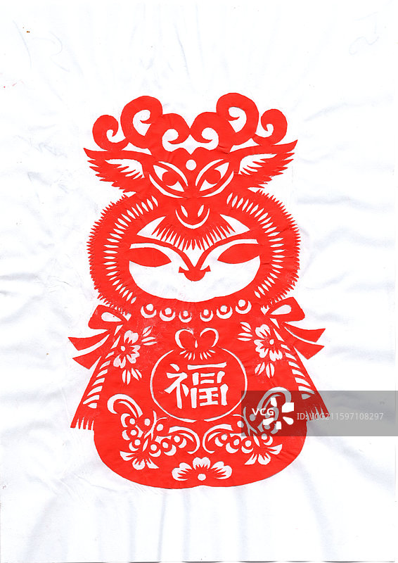 剪纸福娃图片素材