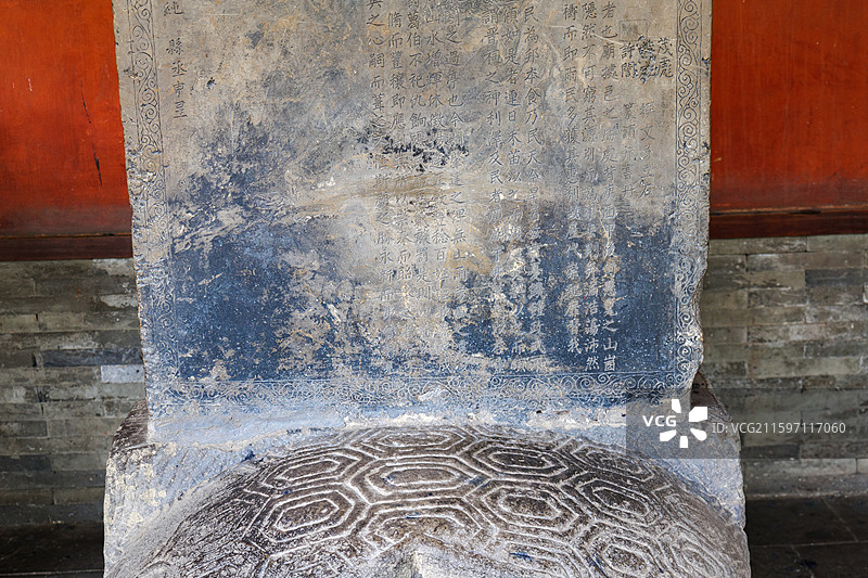山西太原晋祠圣母殿碑廊石碑图片素材