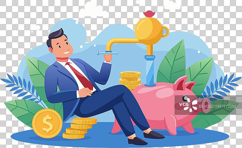 商务人士的被动收入和财务自由图片素材