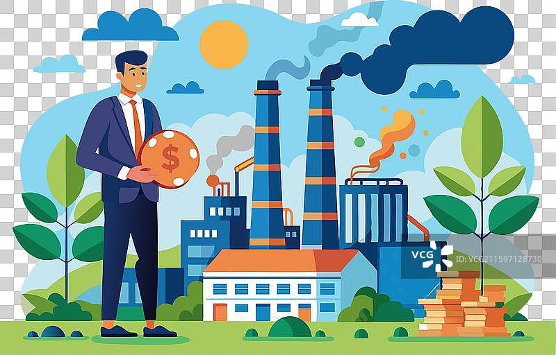 商人评估碳税的影响图片素材