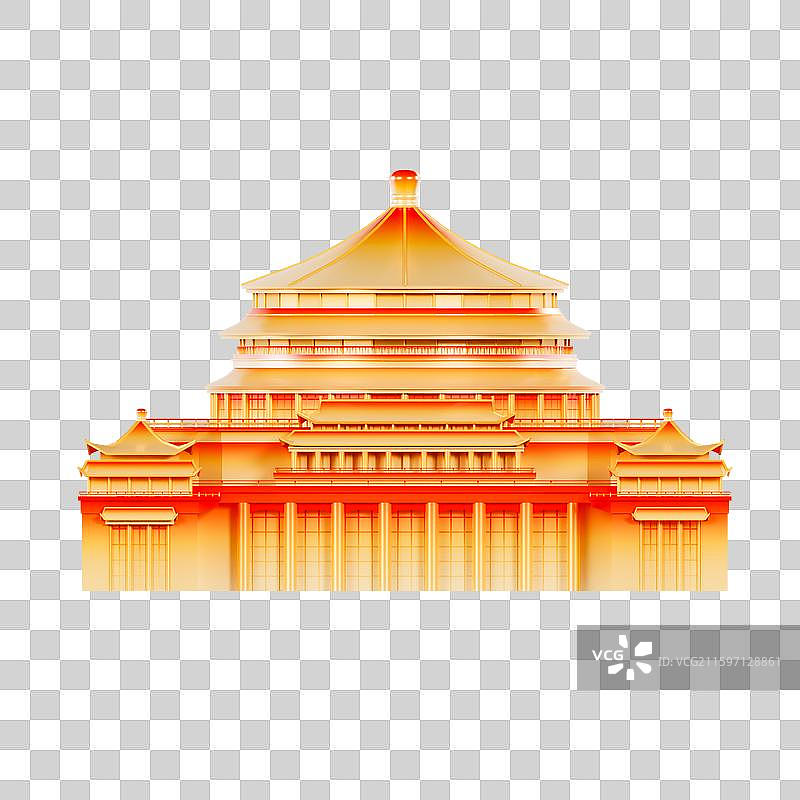 3D立体重庆地标建筑重庆人民大礼堂图片素材