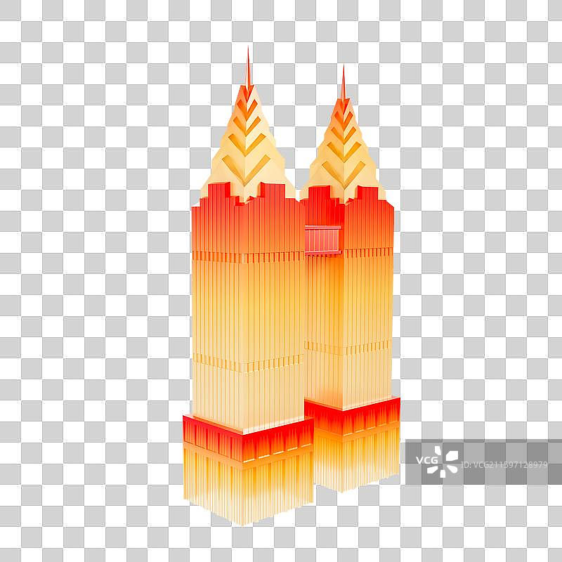 3D立体重庆地标建筑重庆双子塔图片素材