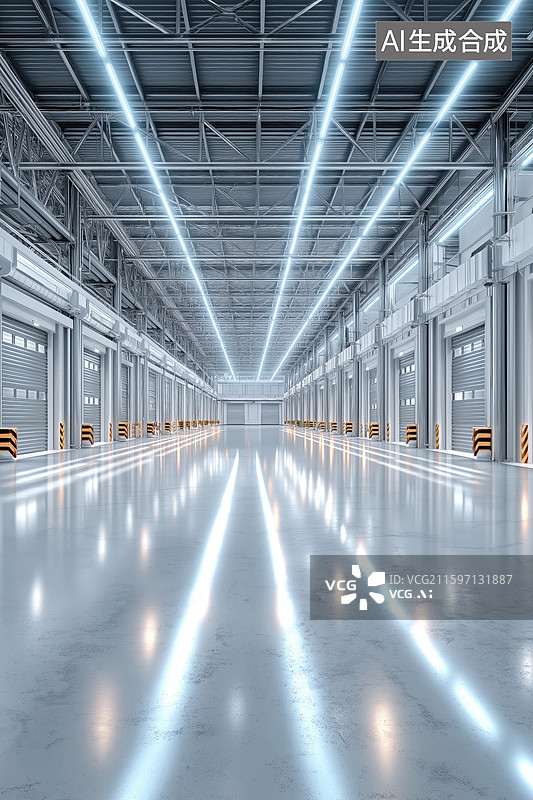 【AI数字艺术】现代仓库内部空间图片素材