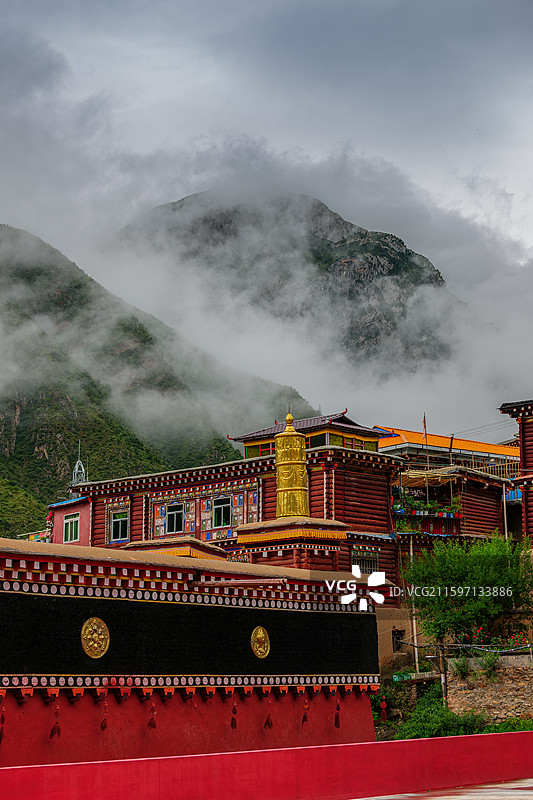 德格印经院建筑图片素材