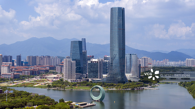 福建厦门集美区城市风光航拍图片素材