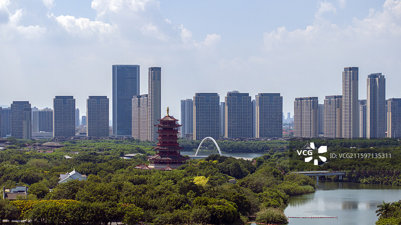 福建厦门集美区城市风光航拍图片素材