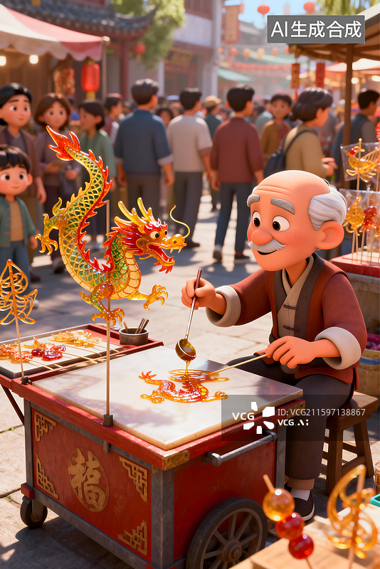 【AI数字艺术】3D非遗糖画图片素材