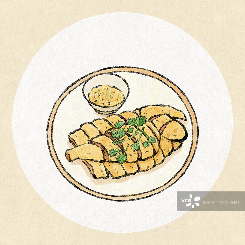 海南美食插画-文昌鸡图片素材