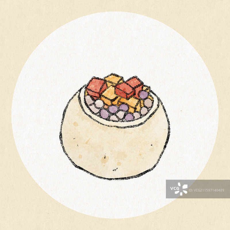 海南美食插画-椰子冻图片素材