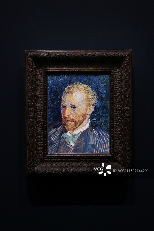文森特·梵高《自画像》布面油画图片素材