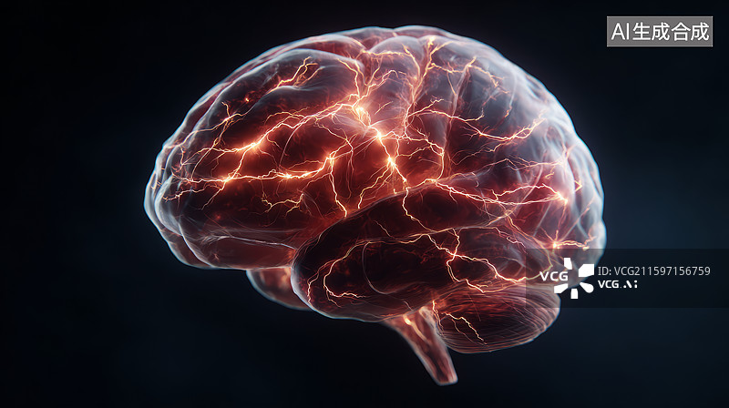 【AI数字艺术】高分辨率人脑神经活动可视化图片素材