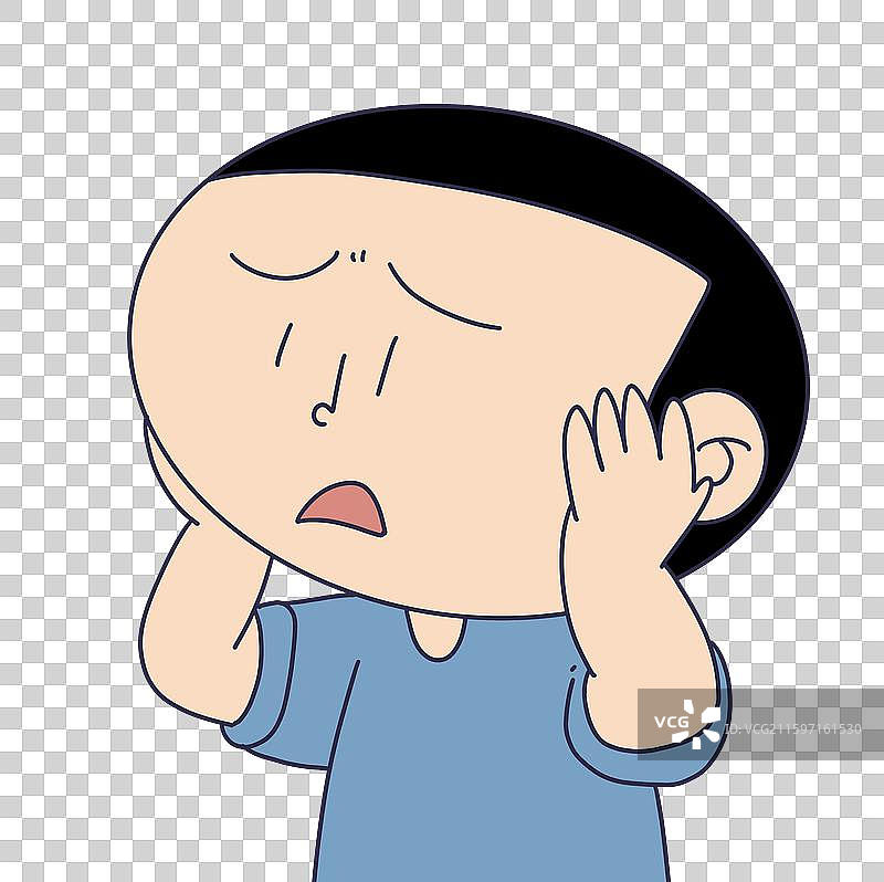 捂住耳朵，拒绝噪音的人物图片素材