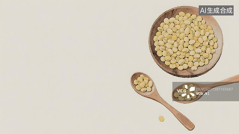 【AI数字艺术】黄豆谷物特写背景图片素材
