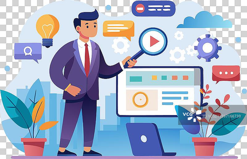 男人优化网站以进行SEO图片素材