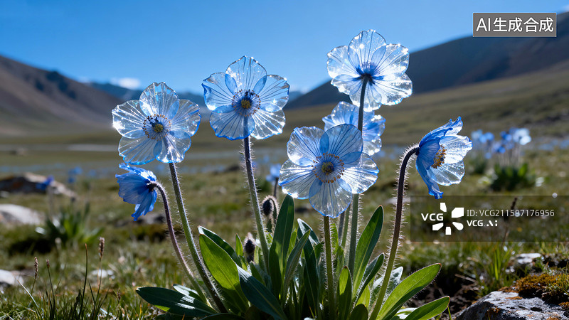 【AI数字艺术】绿绒蒿图片素材