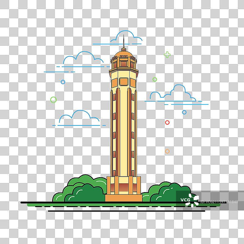 国风重庆印象城市地标建筑重庆解放碑矢量插画图片素材