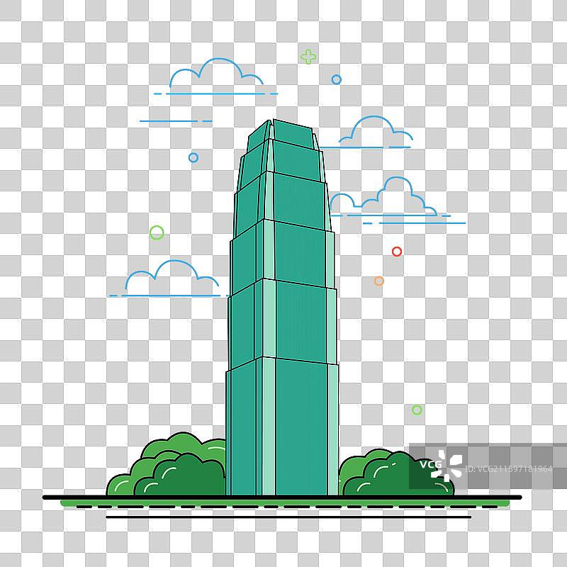 国风重庆印象城市地标建筑英利国际金融中心矢量插画图片素材
