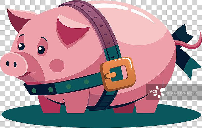 皮质钱包，带皮带，储蓄概念图片素材