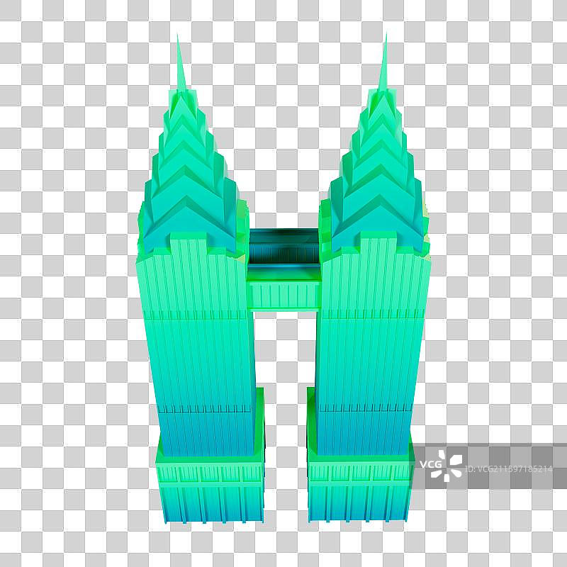 3D立体重庆地标建筑重庆双子塔图片素材