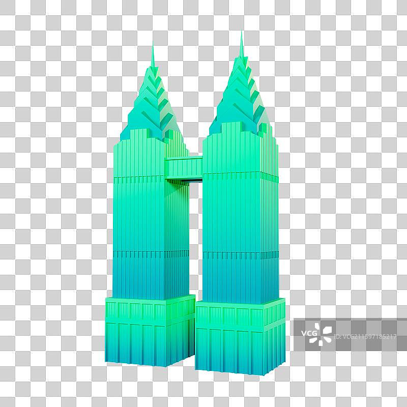 3D立体重庆地标建筑重庆双子塔图片素材