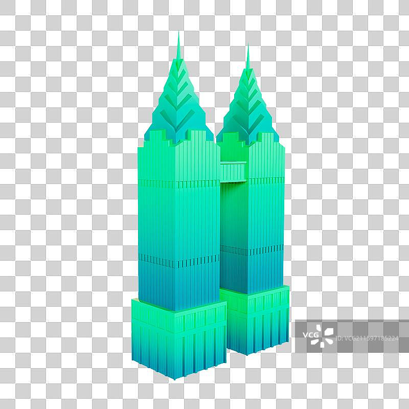 3D立体重庆地标建筑重庆双子塔图片素材
