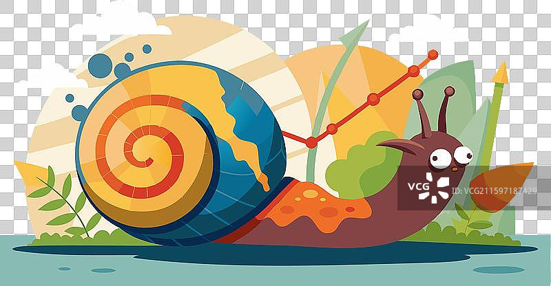经济放缓如蜗牛图片素材