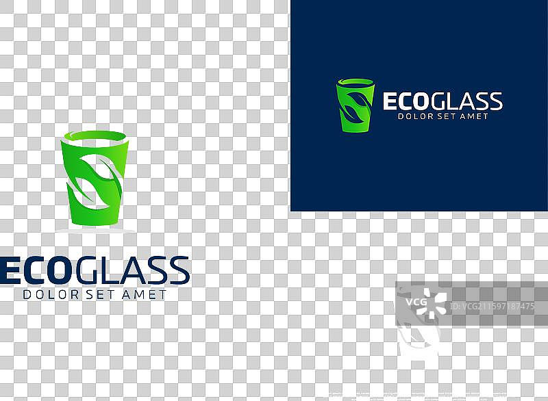 生态玻璃杯标志设计模板图片素材