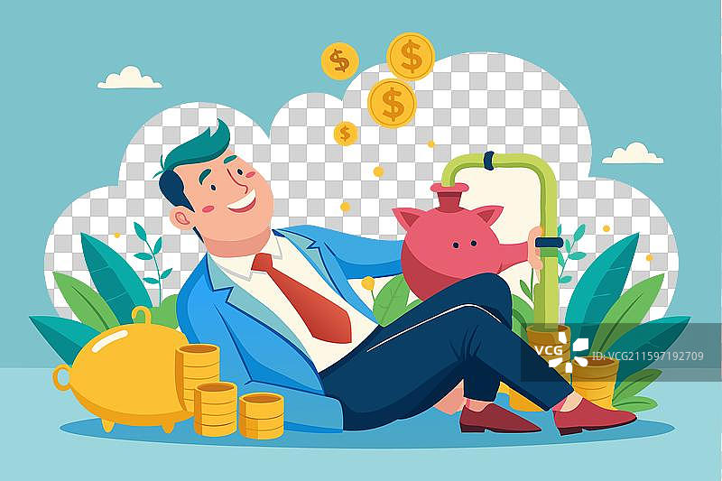 财务自由被动收入流动图片素材