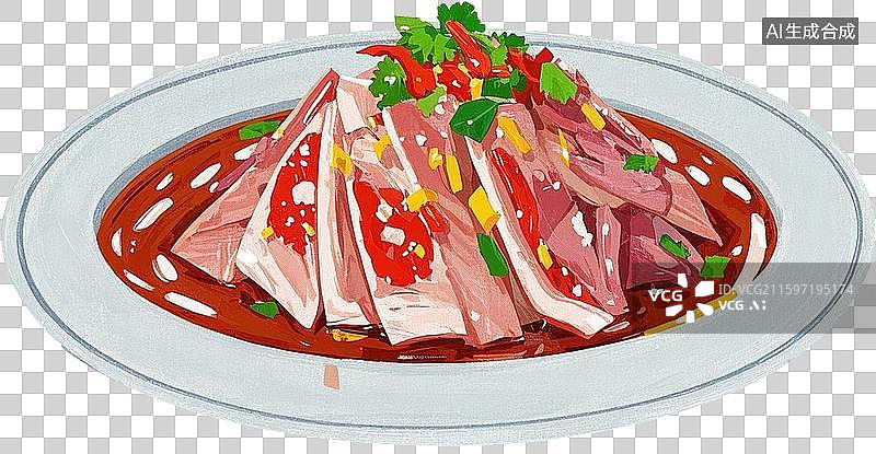 【AI数字艺术】手绘风格成都重庆美食小吃插画元素图片素材