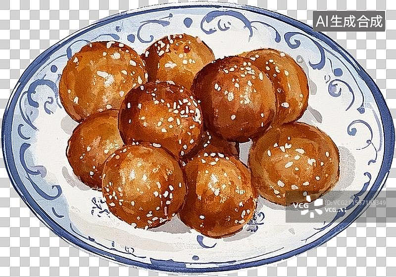 【AI数字艺术】手绘风格成都重庆美食小吃插画元素图片素材