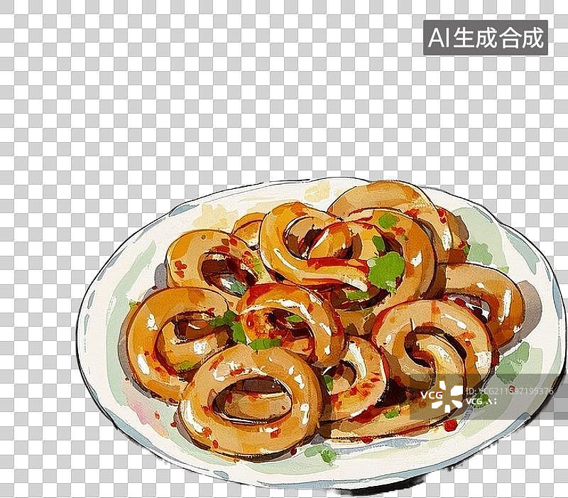 【AI数字艺术】手绘风格成都重庆美食小吃插画元素图片素材