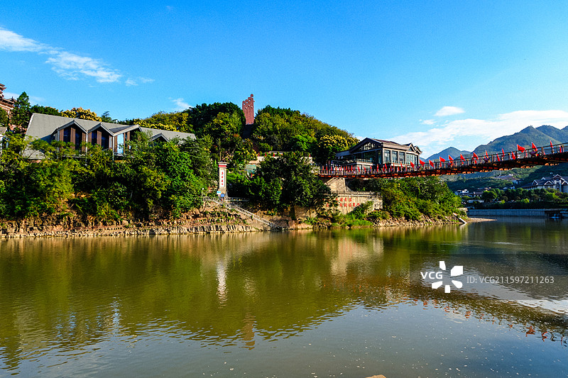 中国贵州遵义仁怀市茅台镇茅台红军四度赤水纪念园，茅台红军渡口纪念碑，红军四度赤水纪念塔，茅台红军桥，图片素材