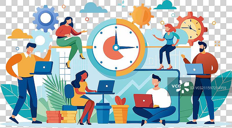 高效时间管理的团队协作图片素材