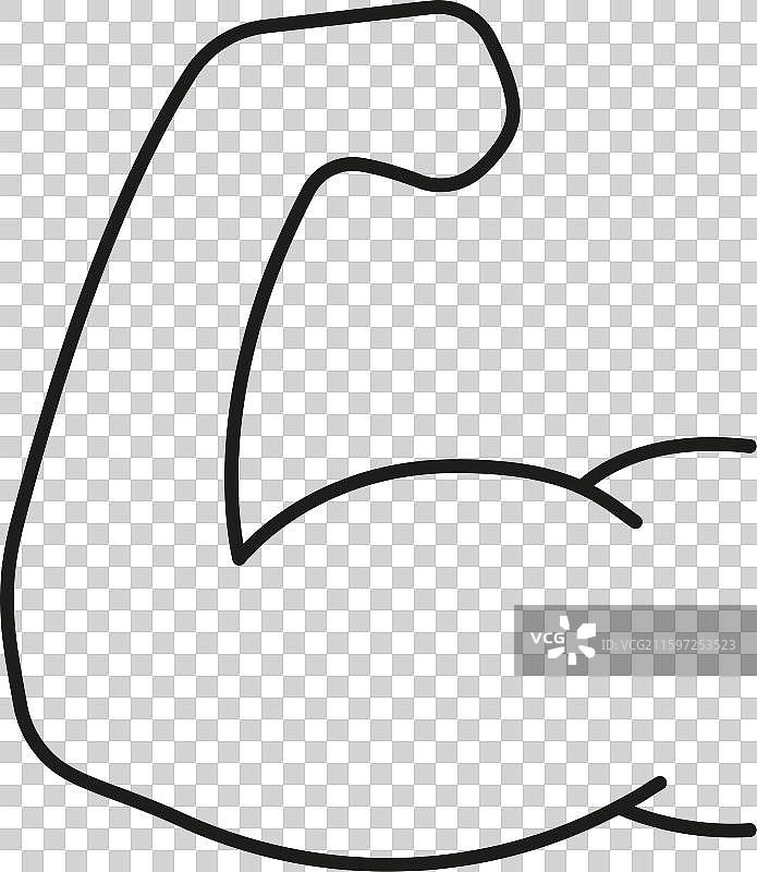 肱二头肌线条图标，象征力量训练图片素材