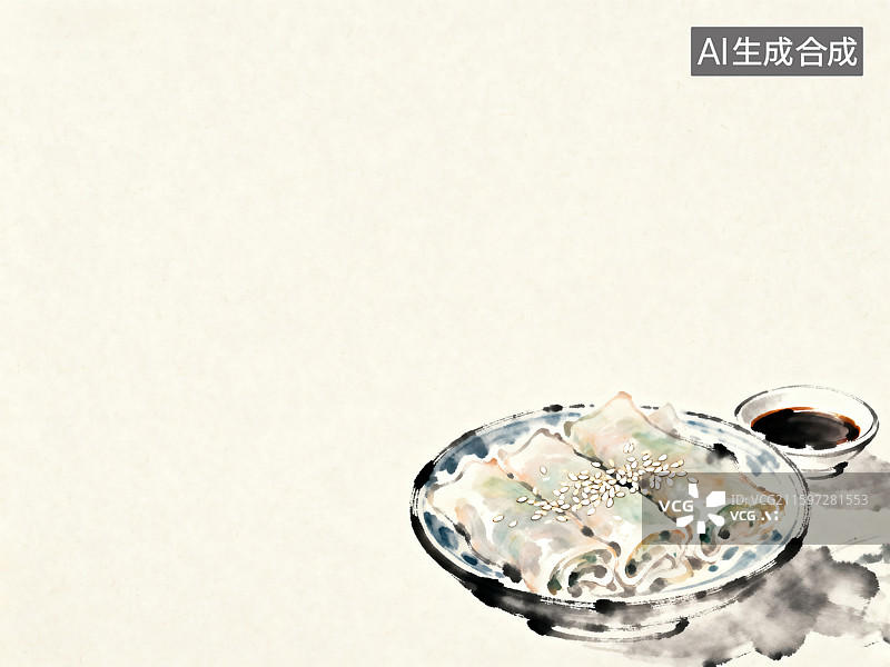 【AI数字艺术】美味的中式肠粉图片素材