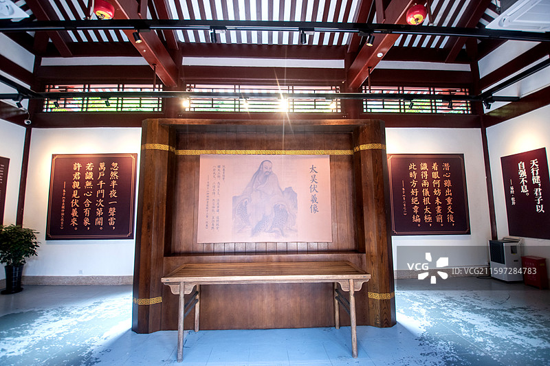 俯拍福建南平九曲溪竹筏漂流周边风景图片素材