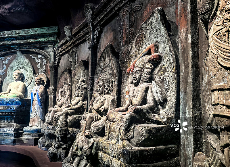 博物馆里展示的石刻图片素材