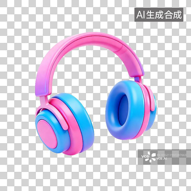 【AI数字艺术】色彩鲜艳的无线耳机图片素材