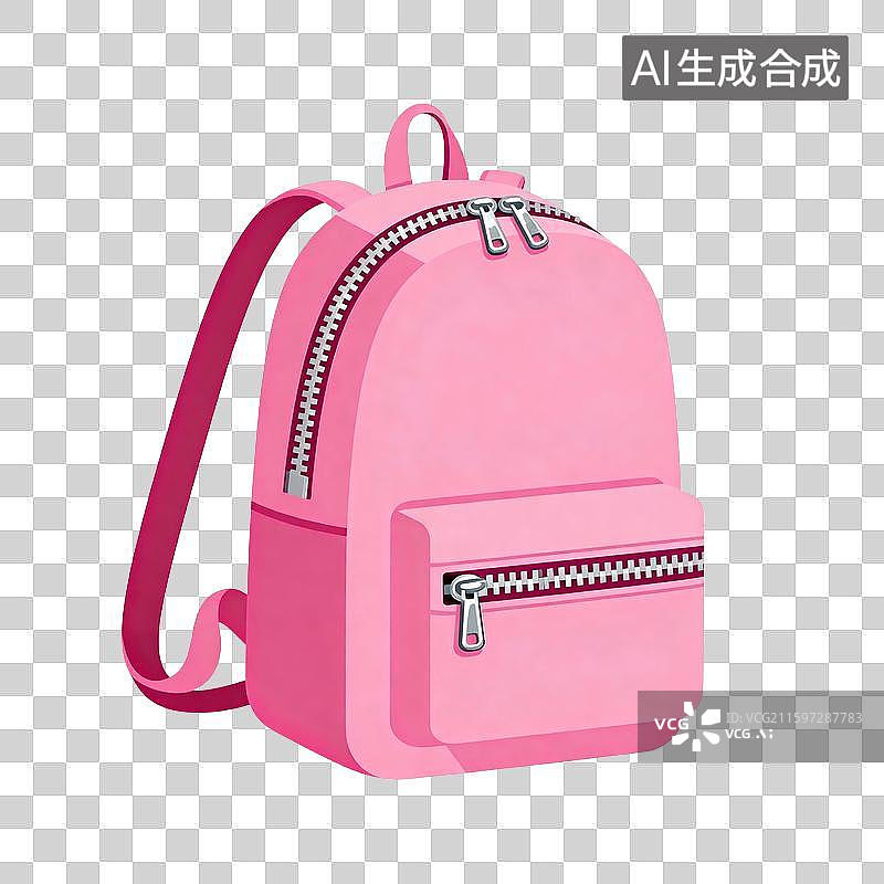 【AI数字艺术】粉色休闲双肩背包图片素材