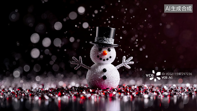 【AI数字艺术】雪人节日场景图片素材