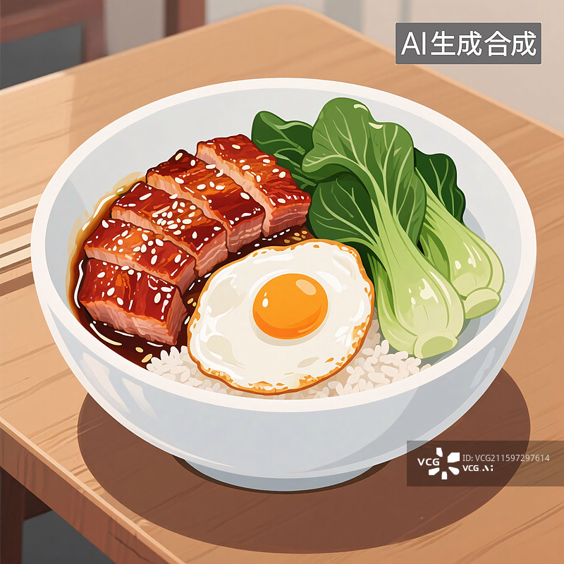 【AI数字艺术】美味叉烧饭图片素材
