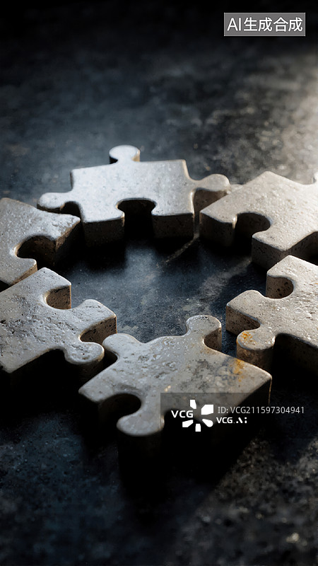 【AI数字艺术】拼图碎片组合图片素材