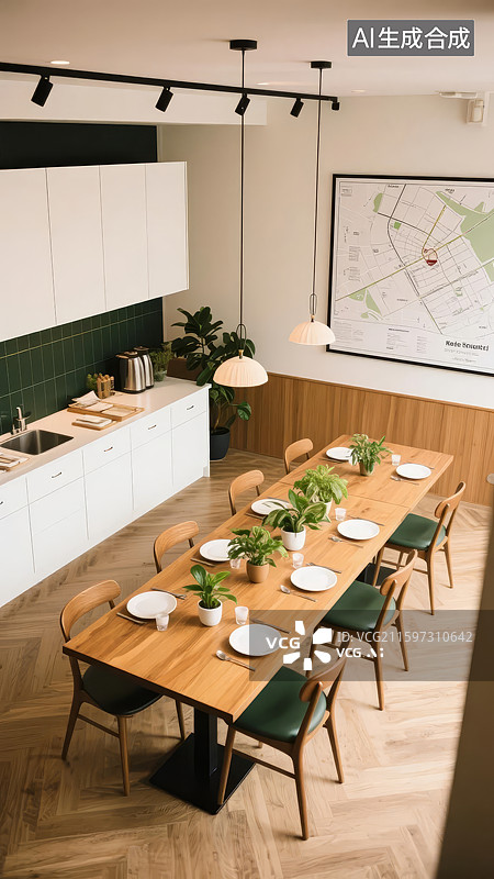 【AI数字艺术】现代简约风格餐厅空间图片素材