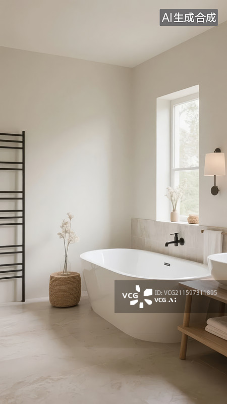 【AI数字艺术】现代简约风格浴室图片素材