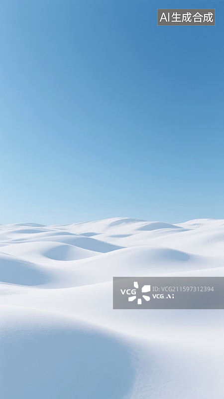 【AI数字艺术】雪原上的波浪形雪丘图片素材