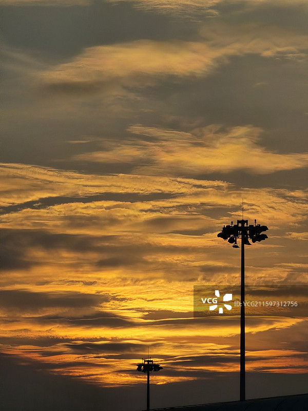 厦门高崎机场日落图片素材