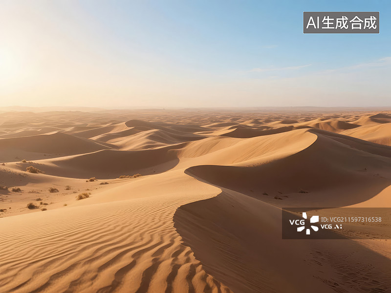 【AI数字艺术】沙漠沙丘的壮丽景观图片素材