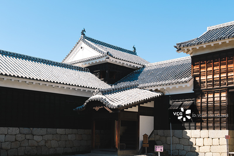 日本爱媛县松山市，松山城图片素材