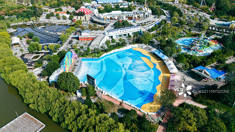 济南国际园博园鸟瞰航拍图片素材