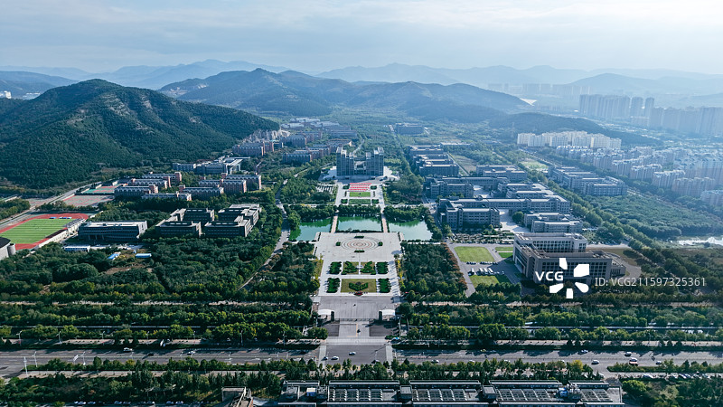 济南国际园博园鸟瞰航拍图片素材